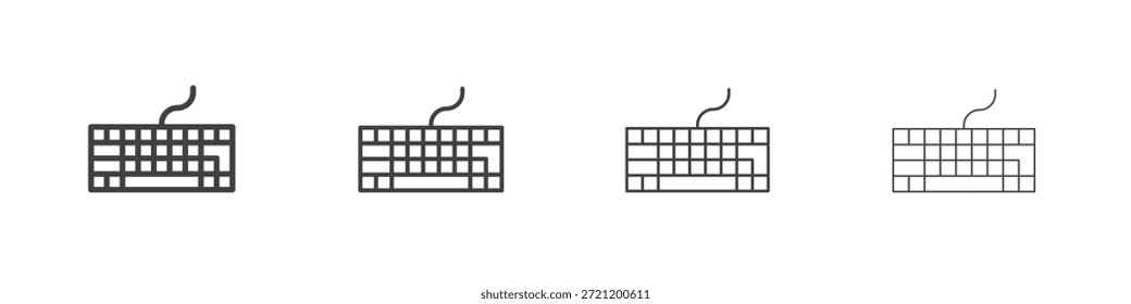 Ícones de teclado para design gráfico e da Web.