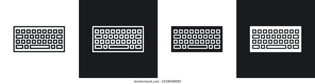 Keyboard icons pack in black and white filled and outlined versions.