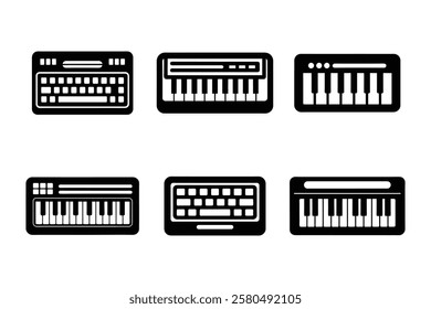 keyboard icons set in black color simple and clean vector illustration on a white background.
