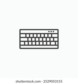 Conjunto de iconos de teclado. Ilustración llena y de línea