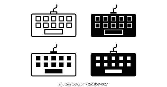 Conjunto de iconos de teclado Minimalista Tecnología de computadora Diseño gráfico de Vector de color blanco y negro