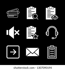keyboard icons set with notepad, right arrow square button symbol and email vector set