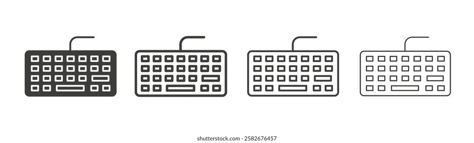 Keyboard icons set vectors graphic designs