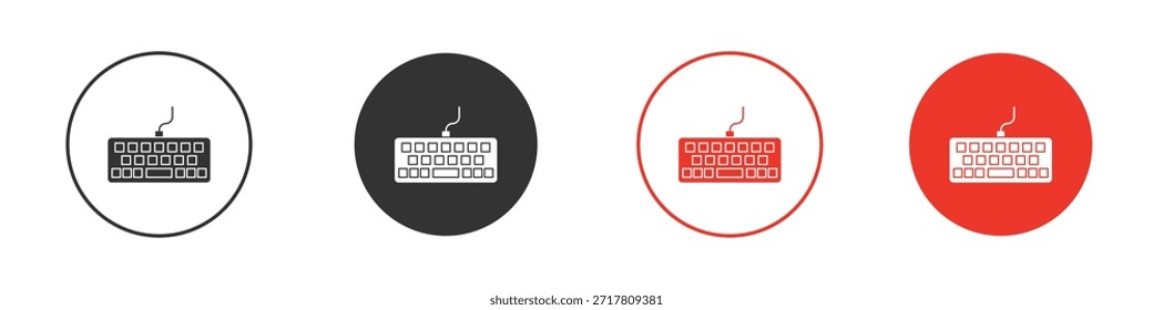 Ícones de teclado simples plana silhueta vetor ilustração