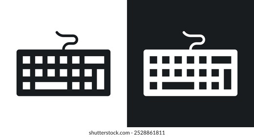 Keyboard icons. solid style vector