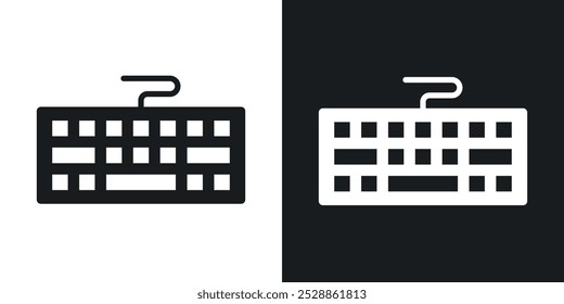 Keyboard icons. solid style vector