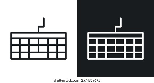 Keyboard icons in thin black and white stroke liner style