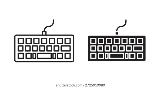Ícones do teclado. Ícone linear de vetor isolado no plano de fundo branco.