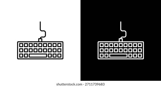 Símbolo de Vector de iconos de teclado con líneas de trazo editables para Diseños web
