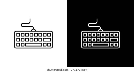 Keyboard icons vector symbol with editable stroke lines for web designs