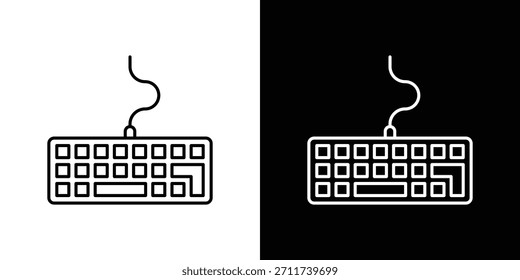 Símbolo de Vector de iconos de teclado con líneas de trazo editables para Diseños web