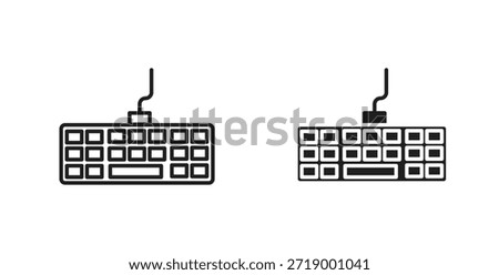 Keyboard icons, vector symbols. filled flat sign