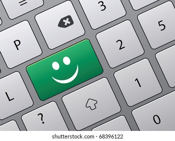 keyboard with icons to vote in on-line survey