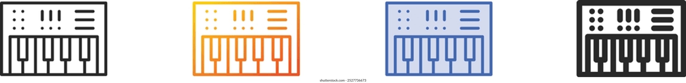 keyboard icon.Thin Linear, Gradient, Blue Stroke and bold Style Design Isolated On White Background