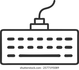 Keyboard Illustration Icon Representing Technology and Productivity, Ideal for Digital Designs