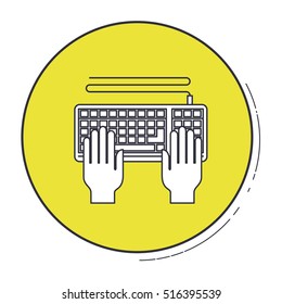 Keyboard inside green button design