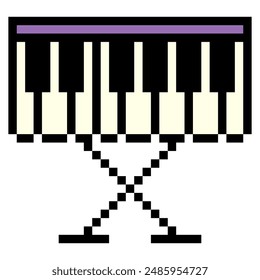 keyboard instrument piano with pixel art style