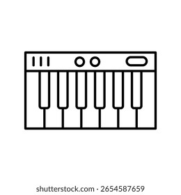 Icono de instrumentos de teclado con Vector de fondo blanco