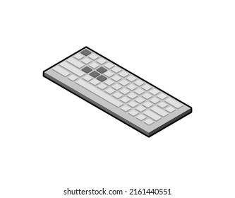 Keyboard isometric design icon. Vector web illustration. 3d colorful concept