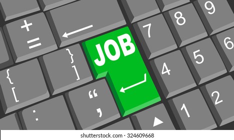 Keyboard with job button. Computer keyboard with job button