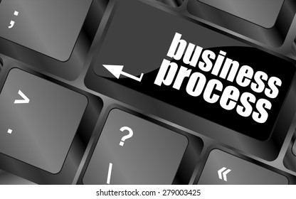 keyboard key with business process button, business concept vector