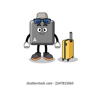 teclado Una mascota de teclas haciendo vacaciones , diseño de caracteres