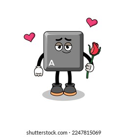 teclado Una mascota de teclas enamorada, diseño de caracteres
