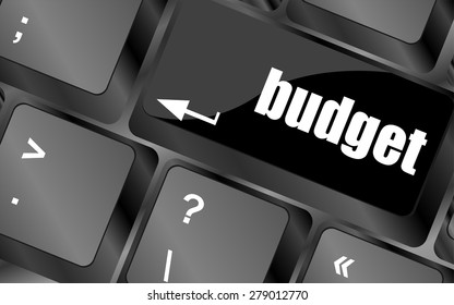 A keyboard with a key reading budget vector
