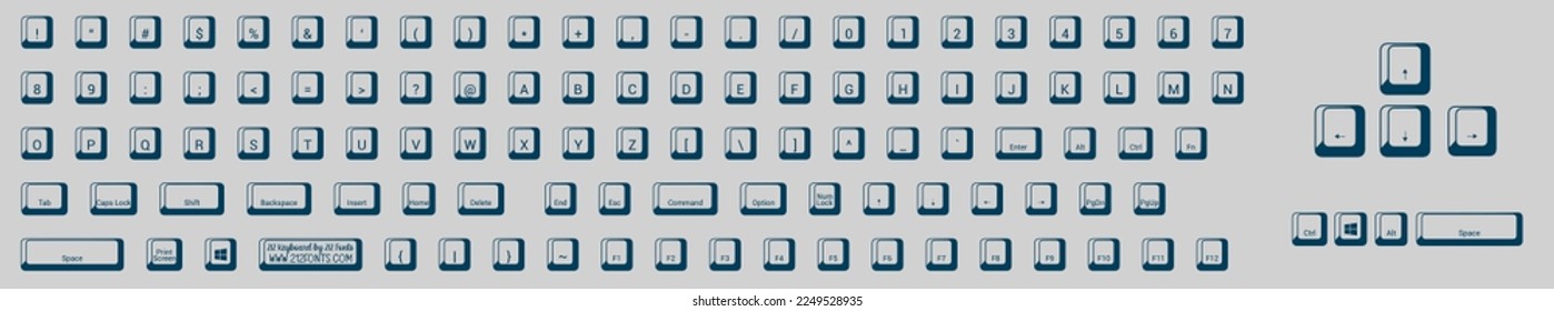 Vektorgrafiken-Vektorsymbol-Set mit Tastatur-Schlüssel.