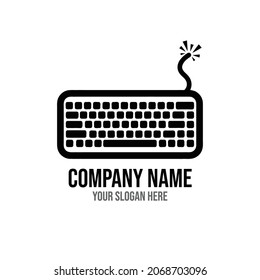 icono del logotipo del botón teclado o teclado como símbolo del negocio del ciberespacio