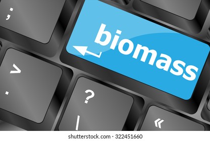 Keyboard keys with biomass word button, vector illustration