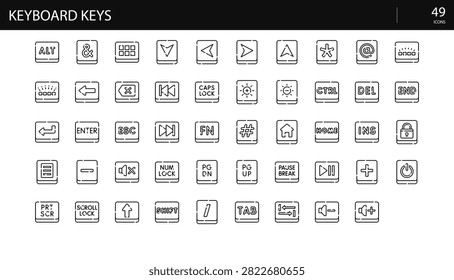 Keyboard Keys Computer Input Digital Shortcut Interface Icon Set