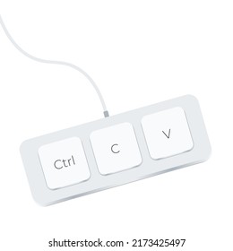 Keyboard keys Ctrl C and Ctrl V, copy and paste the key shortcuts. Computer icon