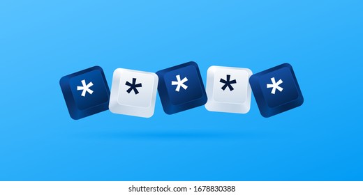 Keyboard keys. Password Security. Login Concept. Vector illustration.
