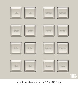 keyboard keys vector set