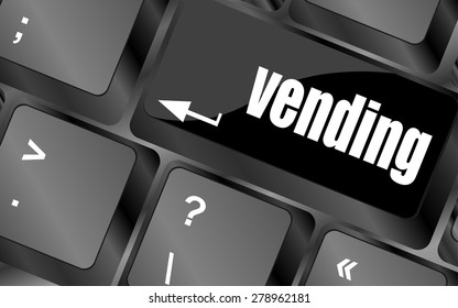 keyboard keys with vending button, business vector