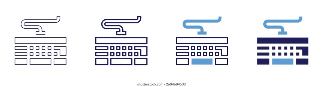 Keyboard layout design icon in 4 different styles. Thin Line, Line, Bold Line, Duotone. Duotone style. Editable stroke.
