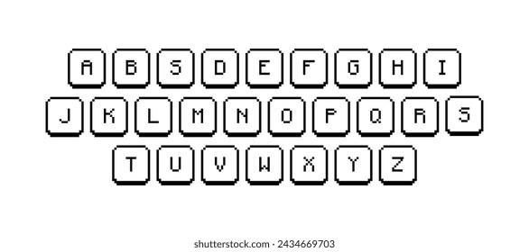 Keyboard layout icon. All letters of the keyboard. Linear style. Vector icon