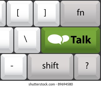 keyboard layout with talk button - illustration