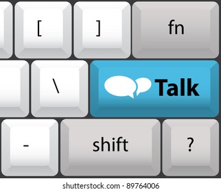 keyboard layout with talk button - illustration