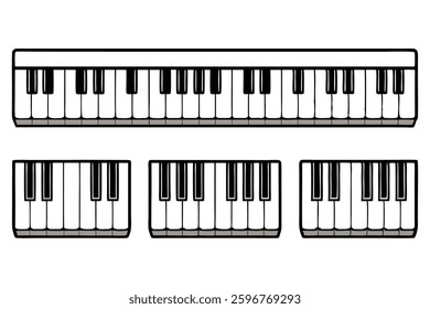 Keyboard line art illustration for graphic design projects