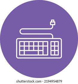 Keyboard line circle icon vector image. Can also be used for web apps, mobile apps and print media.