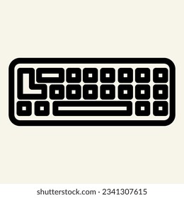 Keyboard line icon. Computer keypad vector illustration isolated on white. Pc key outline style design, designed for web and app. Eps 10