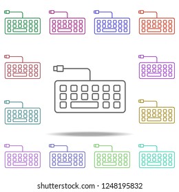keyboard line icon. Elements of computer hardware in multi color style icons. Simple icon for websites, web design, mobile app, info graphics