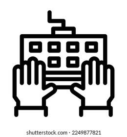 keyboard line icon illustration vector graphic