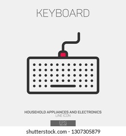 Keyboard line icon two colors