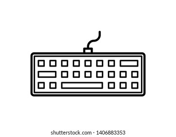 Keyboard line icon vector on white background