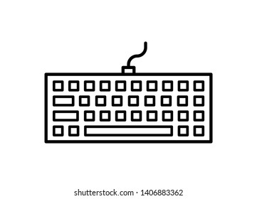 Keyboard line icon vector on white background