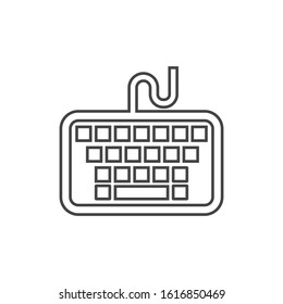Keyboard line icon with white background