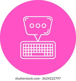 Design de ícone de vetor de linha de teclado